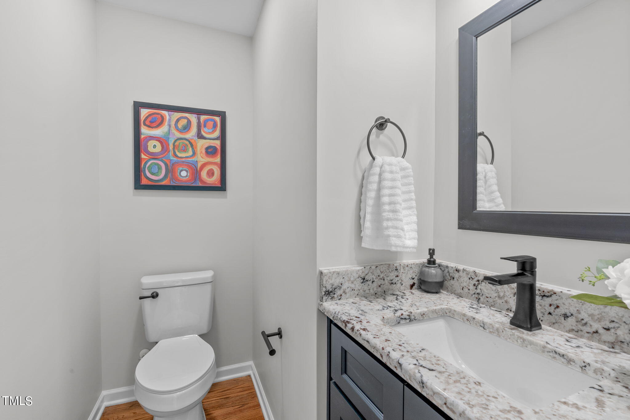 612 Delany Drive Raleigh, NC 27610 - Photo 20 of 45 a bathroom with a granite countertop toilet sink and mirror