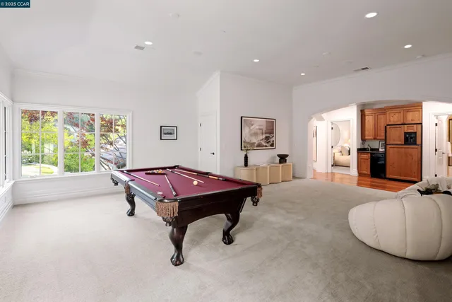 a room with furniture and a table