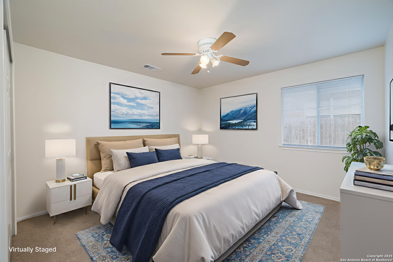 3617 Granite Schertz, TX 78154 - Photo 14 of 29 a bedroom with bed and paintings on the wall