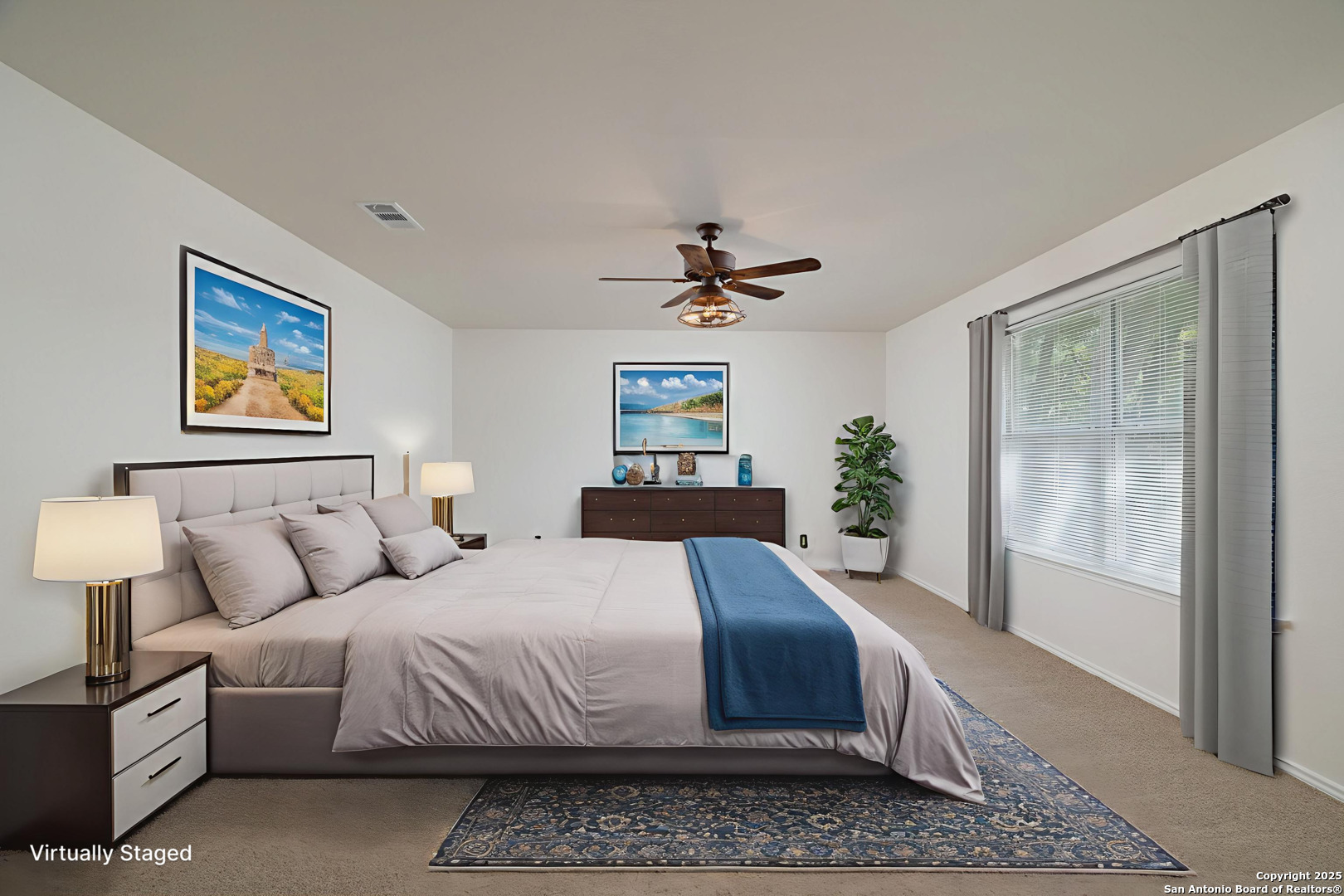 3617 Granite Schertz, TX 78154 - Photo 22 of 29 a bedroom with a large bed and a chandelier