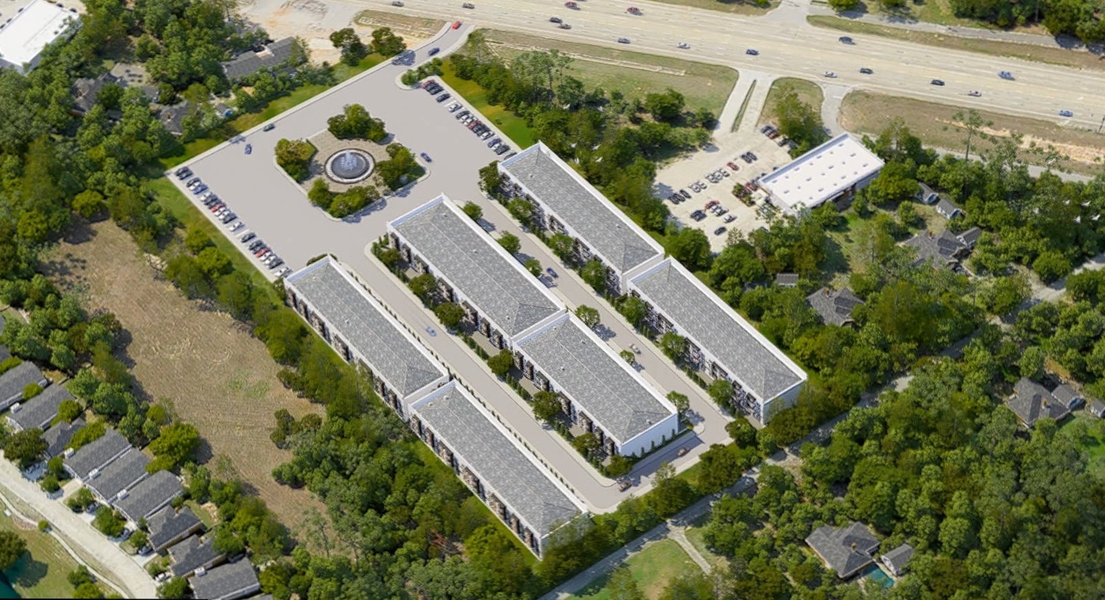 5030-1 West Davis Street Conroe, TX 77304 - Photo 6 of 13 an aerial view of house with yard