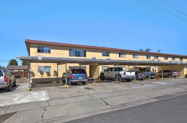 a car parked in front of a building