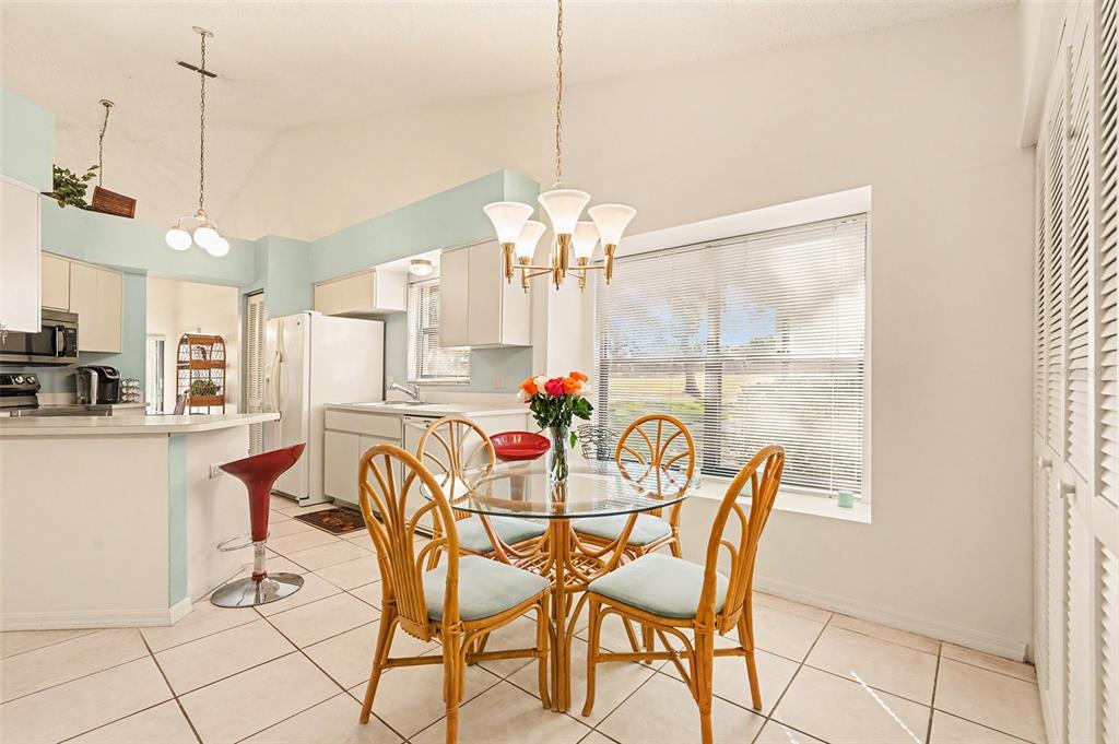 9130 Bassett Lane New Port Richey, FL 34655 - Photo 18 of 41 a view of a dining room with furniture and chandelier