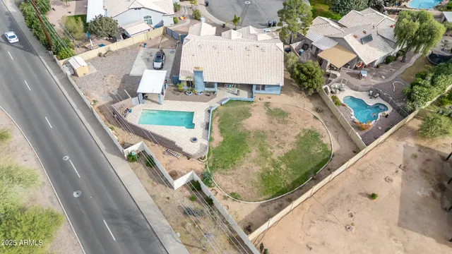 an aerial view of multiple house