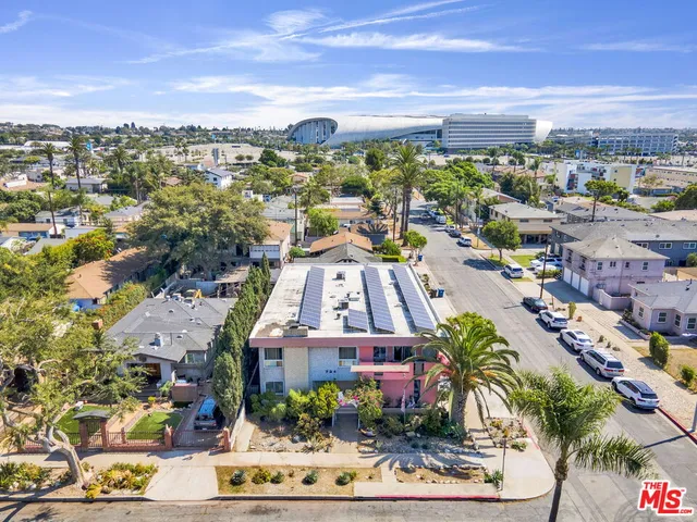 an aerial view of a city