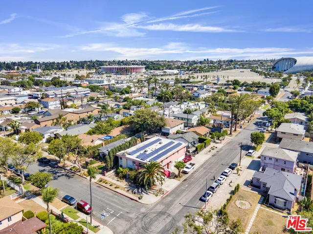 an aerial view of a city