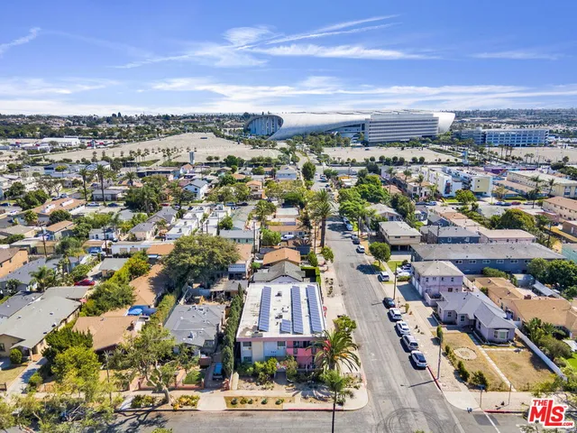 an aerial view of a city