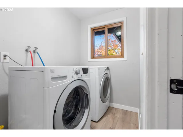 a view of small space with racks on the wall