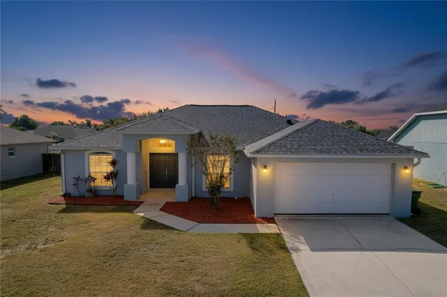 a view of a house with a patio