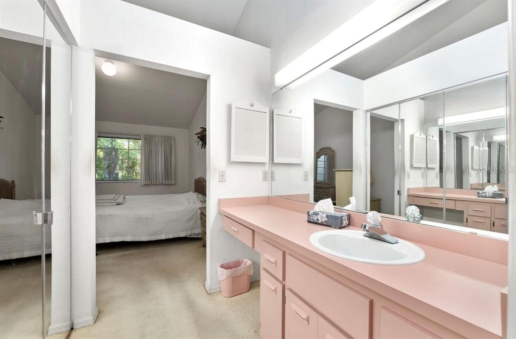 907 Southwest 51 Way Gainesville, FL 32607 - Photo 28 of 45 a bathroom with a granite countertop sink and a mirror