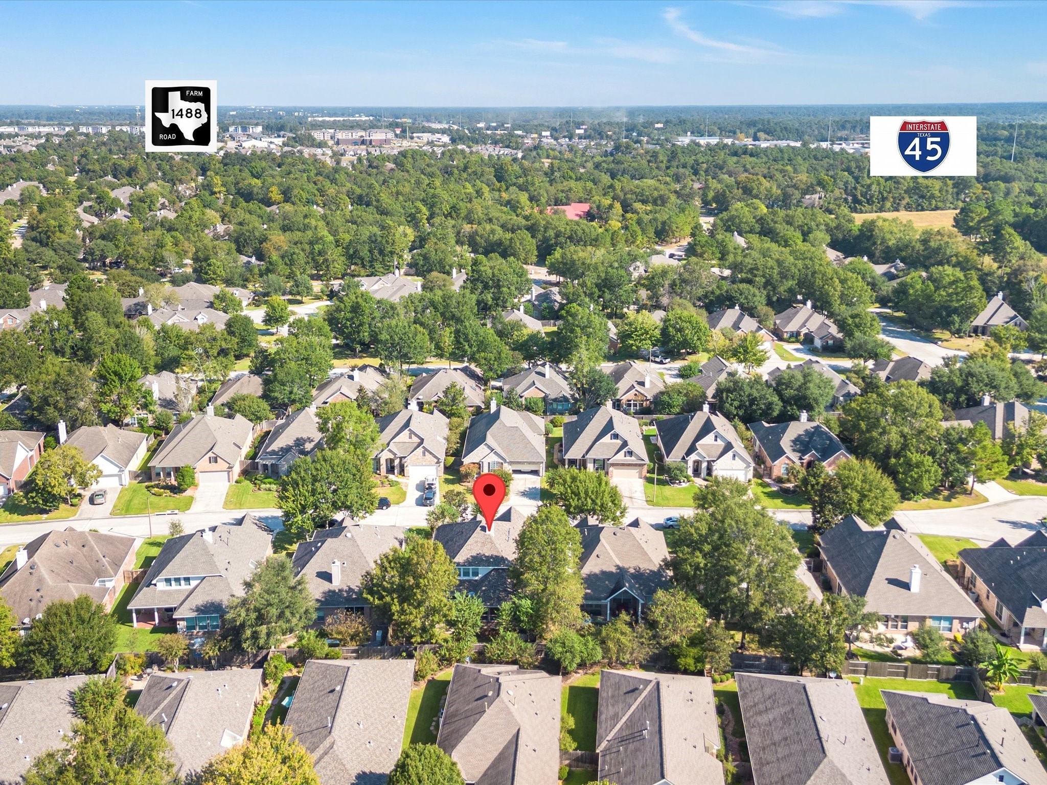 31 Tarrytown Way Conroe, TX 77384 - Photo 41 of 41 an aerial view of residential houses with outdoor space and street view