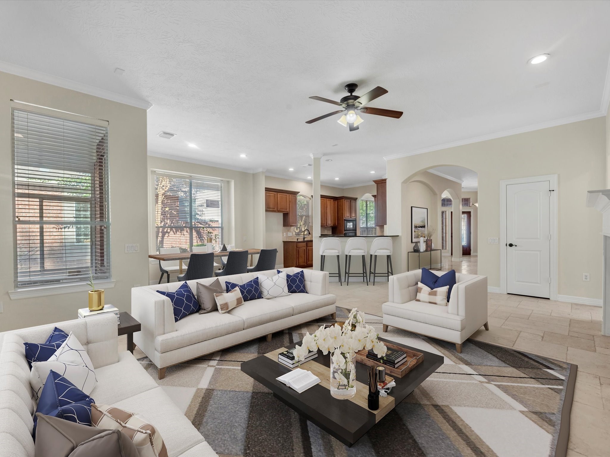 31 Tarrytown Way Conroe, TX 77384 - Photo 10 of 41 a living room with furniture and view of kitchen