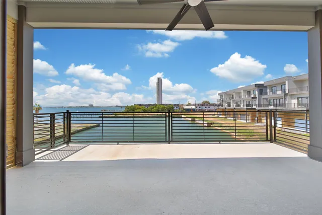 a view of terrace with city view