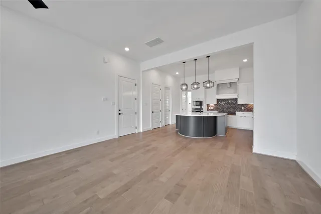 a view of kitchen and kitchen island