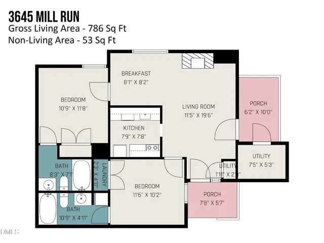 a view of a room with a large window