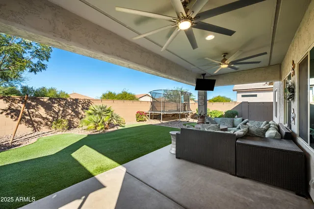 a living room with yard