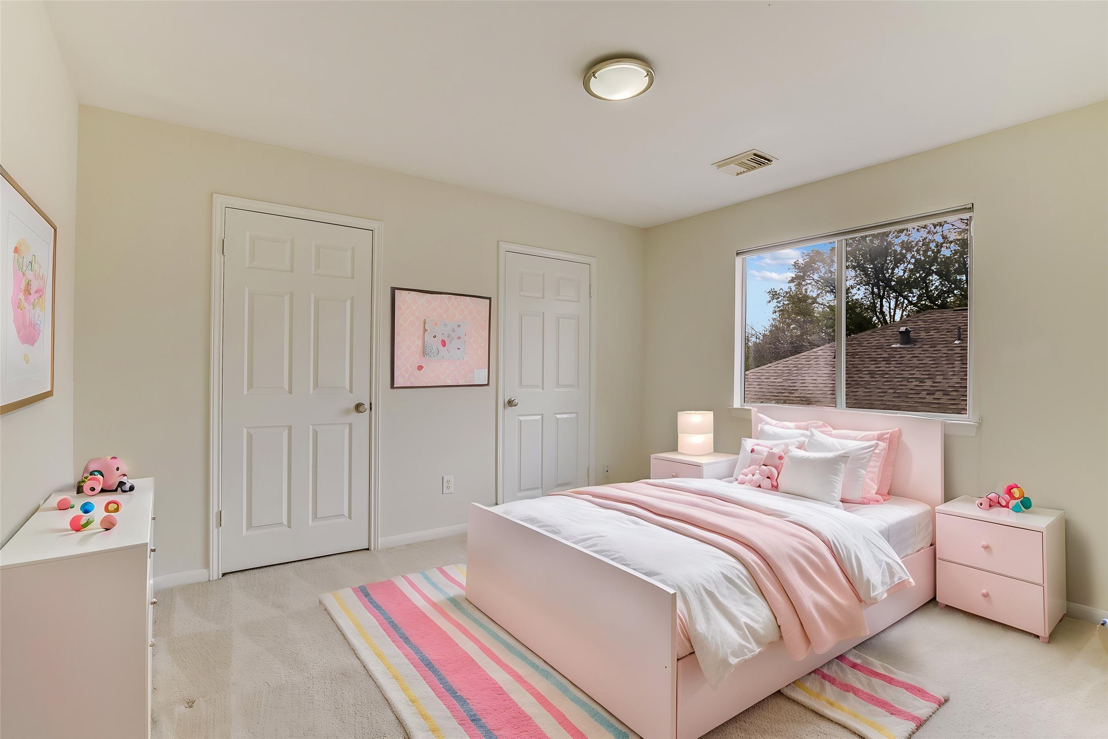 2218 Equestrian Trail Austin, TX 78727 - Photo 35 of 39 Virtually Staged: Bedroom with light carpet and baseboards