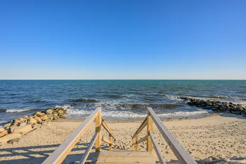a view of an ocean and beach
