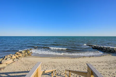 a view of beach and ocean
