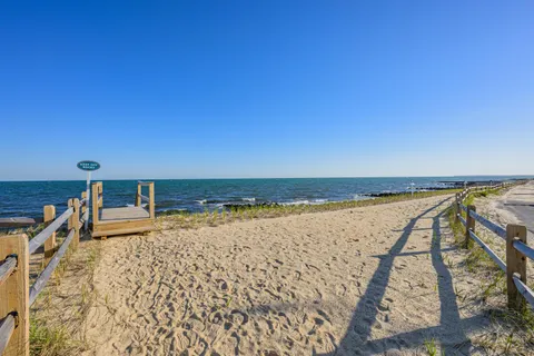 a view of an ocean and beach