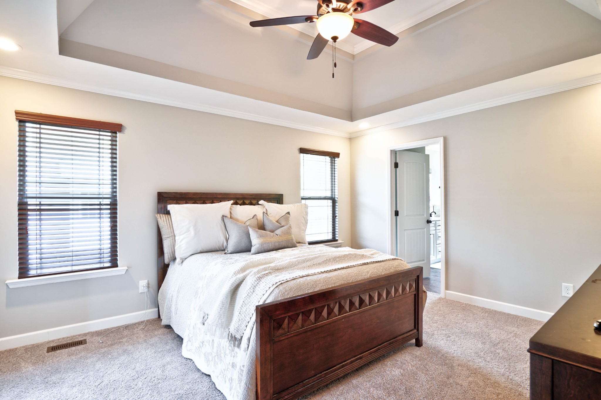 221 Abbey Road Lebanon, TN 37090 - Photo 12 of 36 a bedroom with a bed and a chandelier