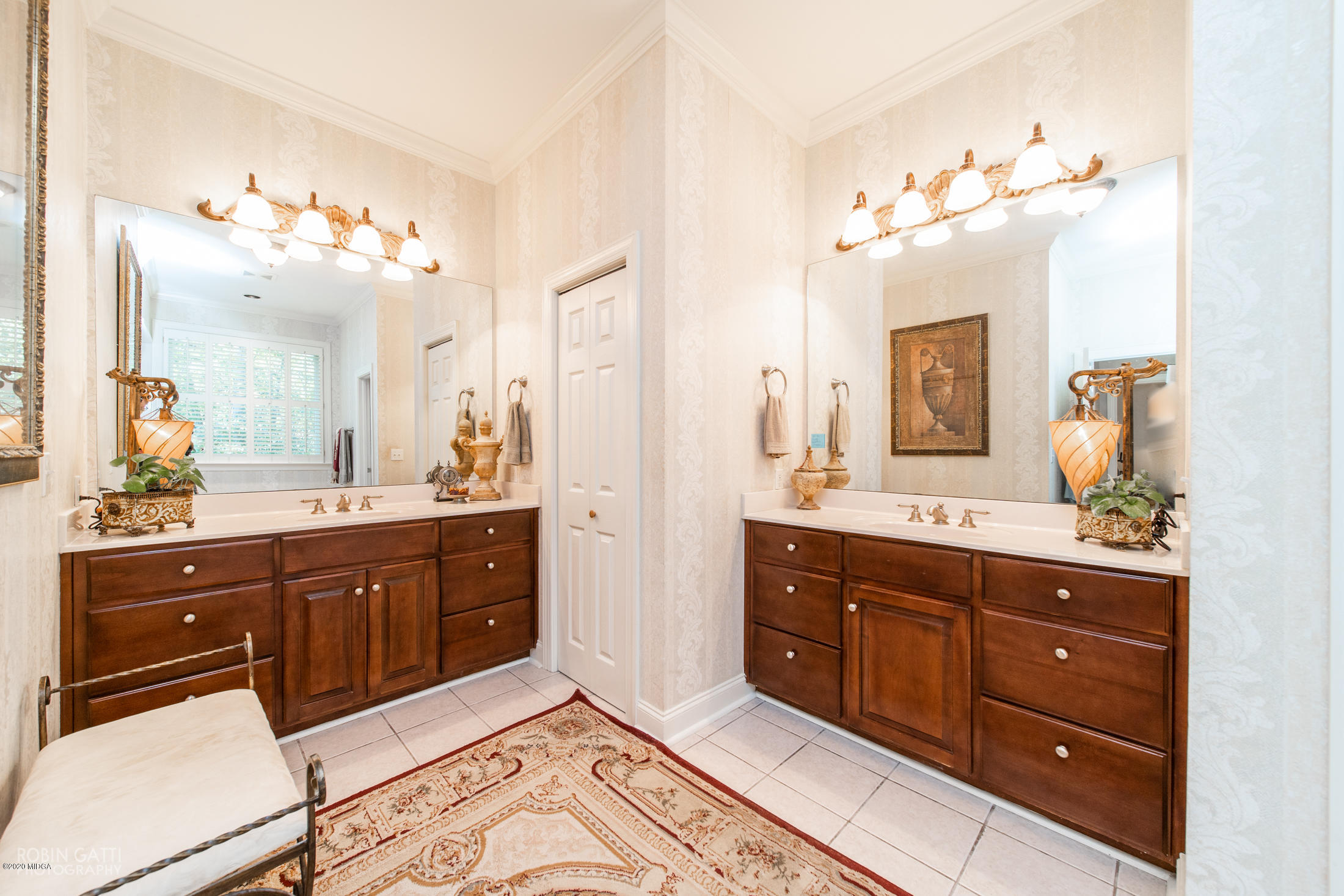 6356 New Forsyth Road Macon, GA 31210 - Photo 33 of 52 a spacious bathroom with a double vanity sink and a mirror