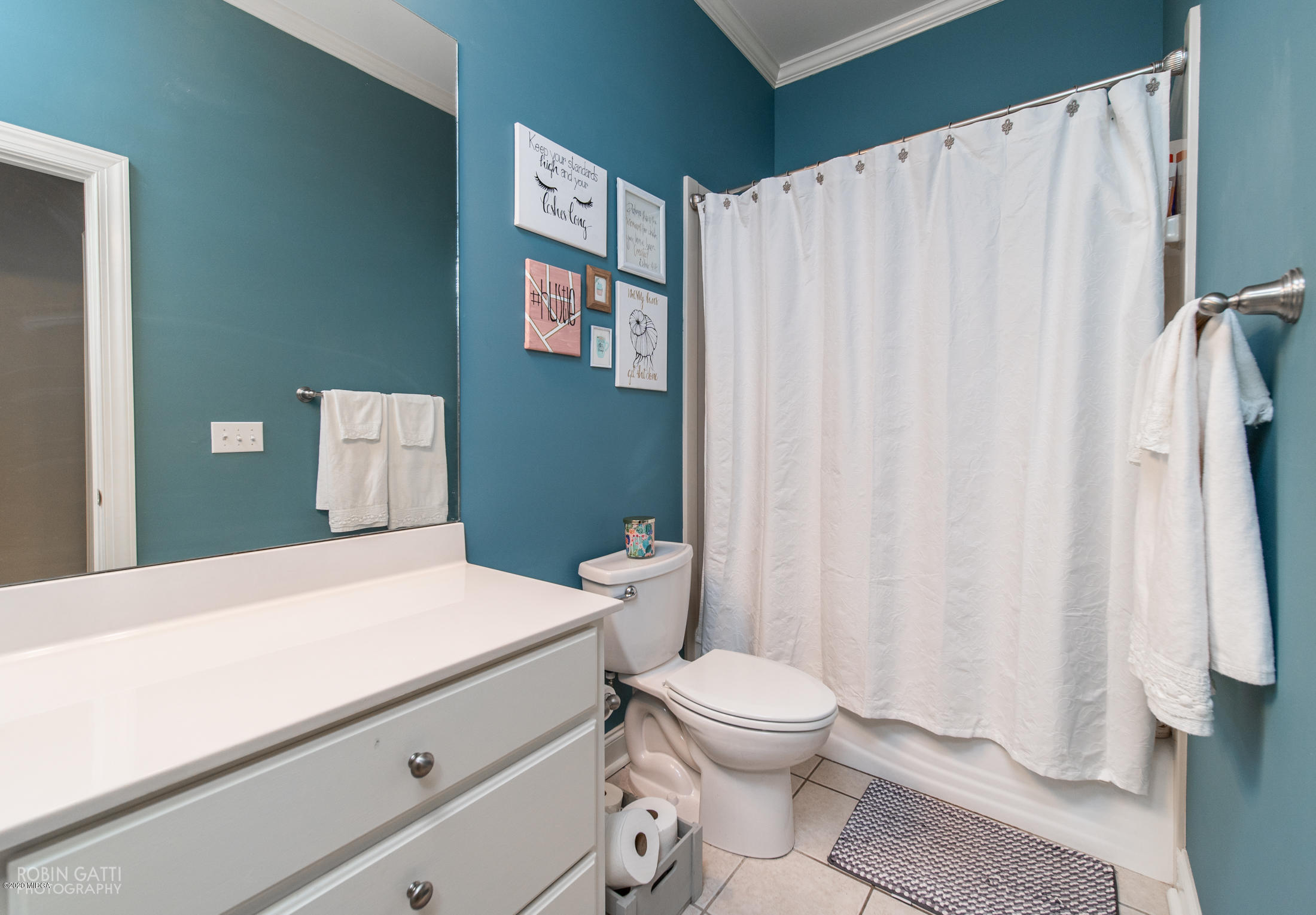 6356 New Forsyth Road Macon, GA 31210 - Photo 43 of 52 a bathroom with a toilet and shower curtain