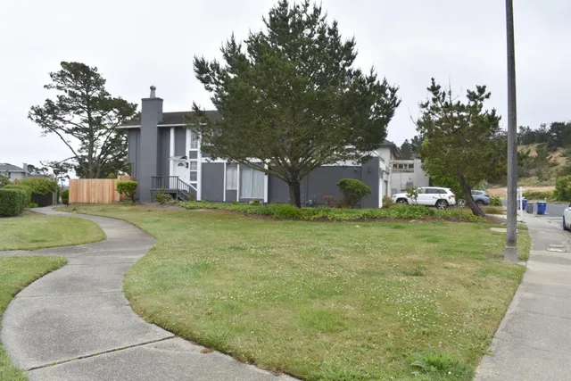 a view of a house with a yard and tree s