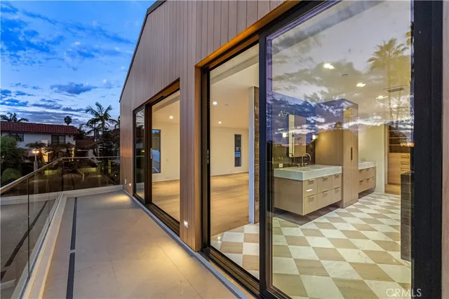 a view of swimming pool from a balcony