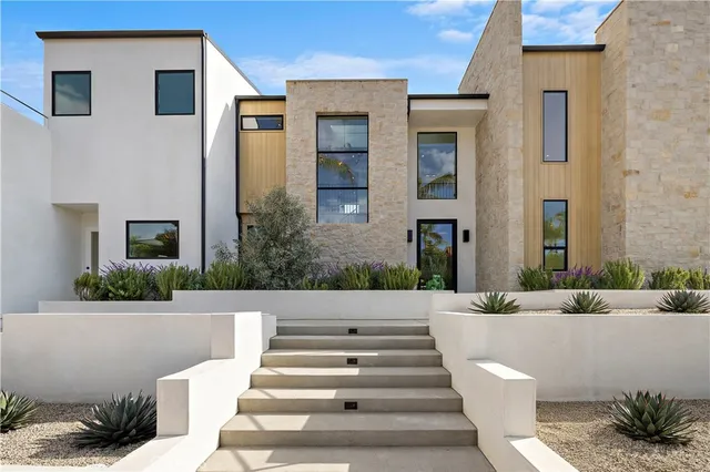 a view of a building with stairs and windows