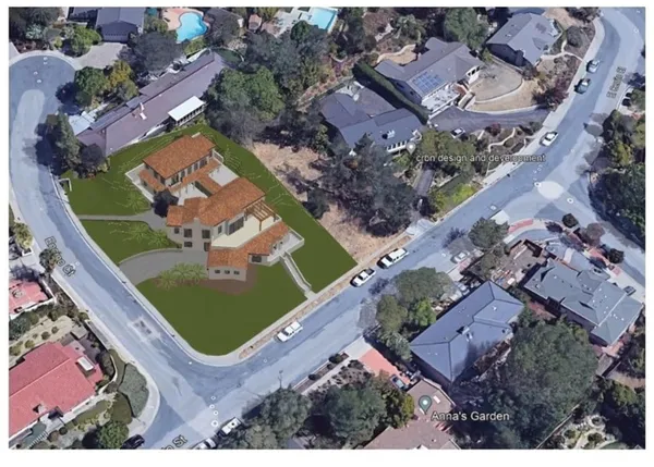 an aerial view of a house