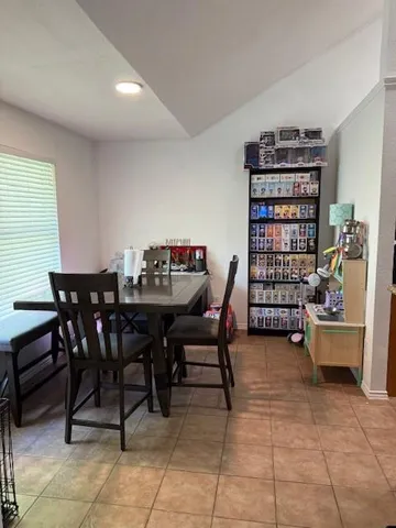 a view of a dining room and livingroom view