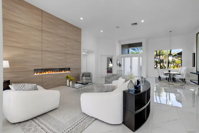 a living room filled with furniture