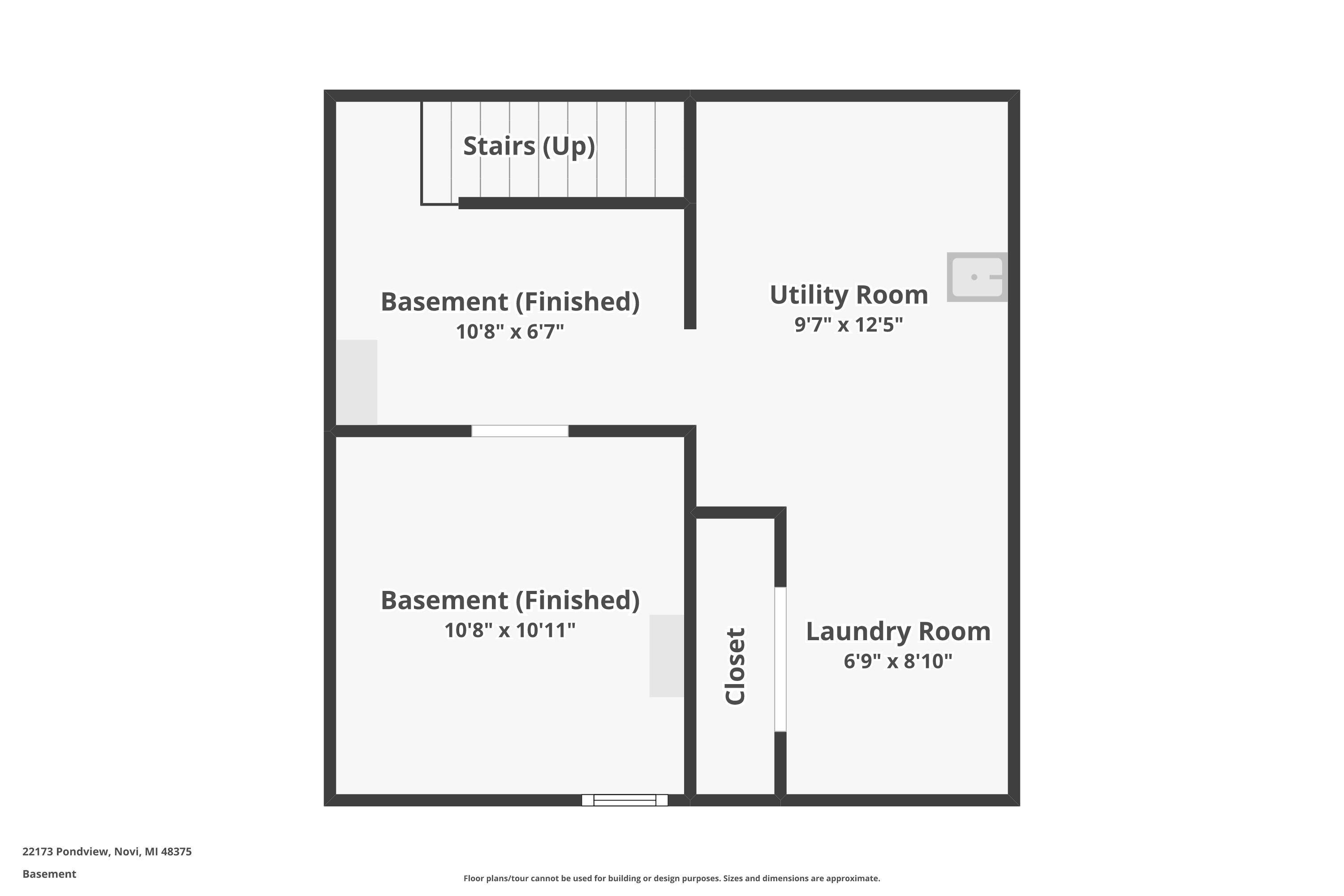 22173 Pondview Novi, MI 48375 - Photo 36 of 36 Basement floor plan
