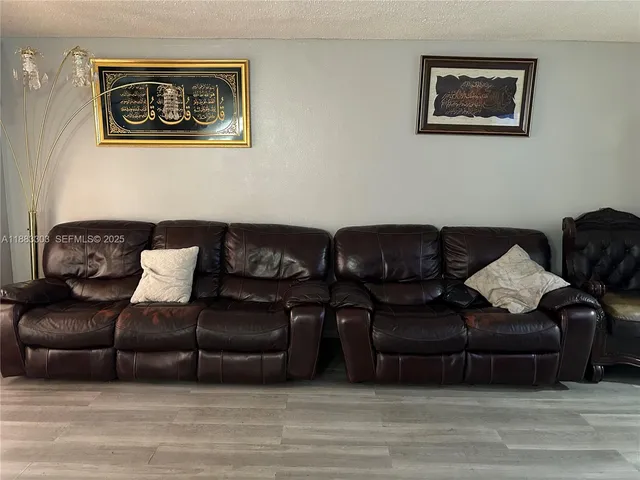 a living room with furniture