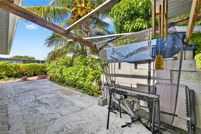 a view of outdoor space with seating area