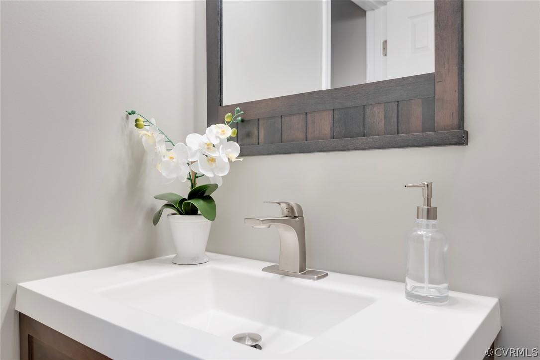 10201 Ridgerun Road Chesterfield, VA 23832 - Photo 27 of 37 a bathroom with a sink a vanity and a potted plant
