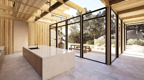 a spacious bathroom with a tub and shower