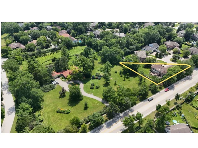 an aerial view of a house