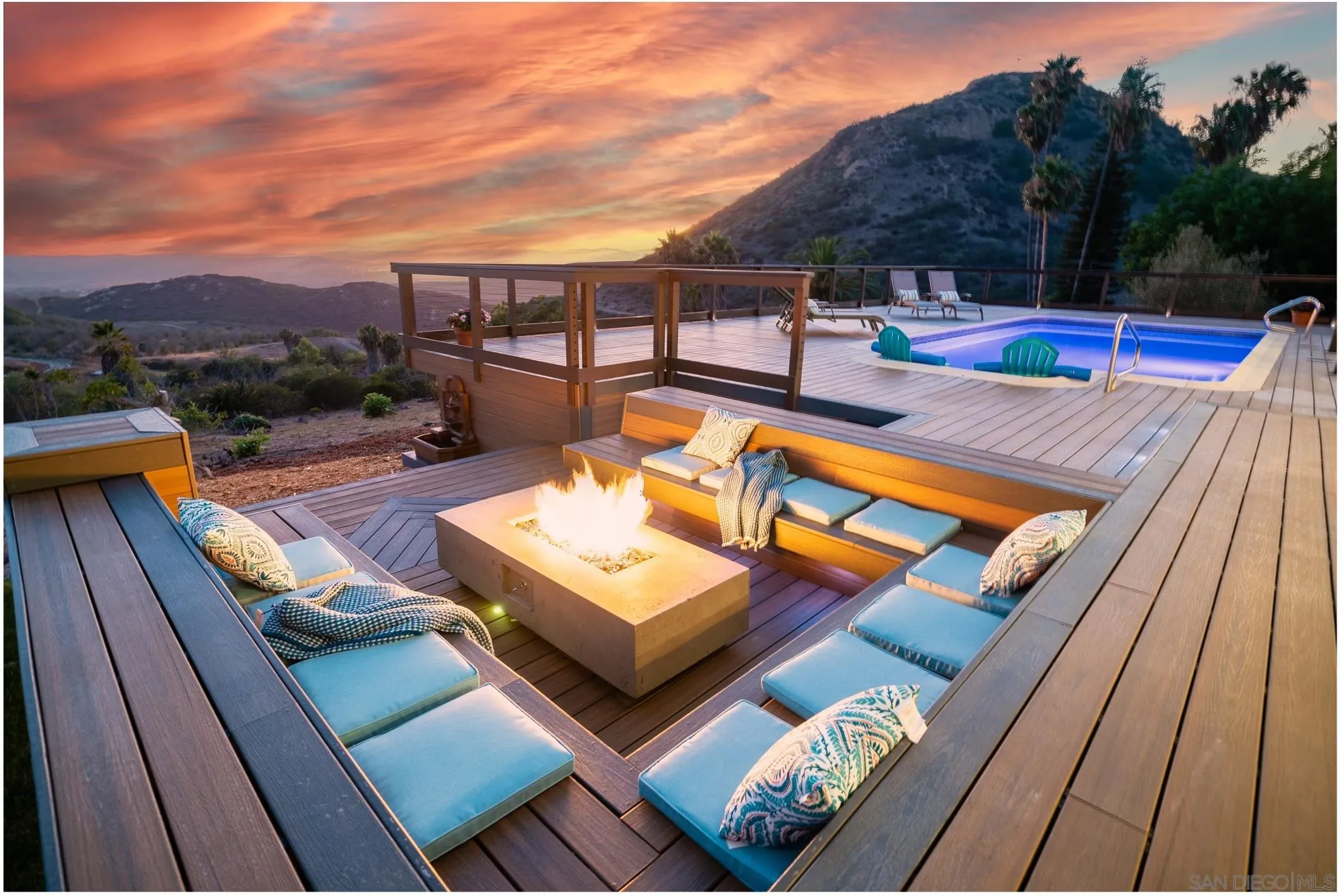 1647 Sleeping Indian Road Fallbrook, CA 92028 - Photo 2 of 48 a view of a balcony with two chairs and a table