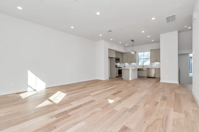 a view of kitchen and windows