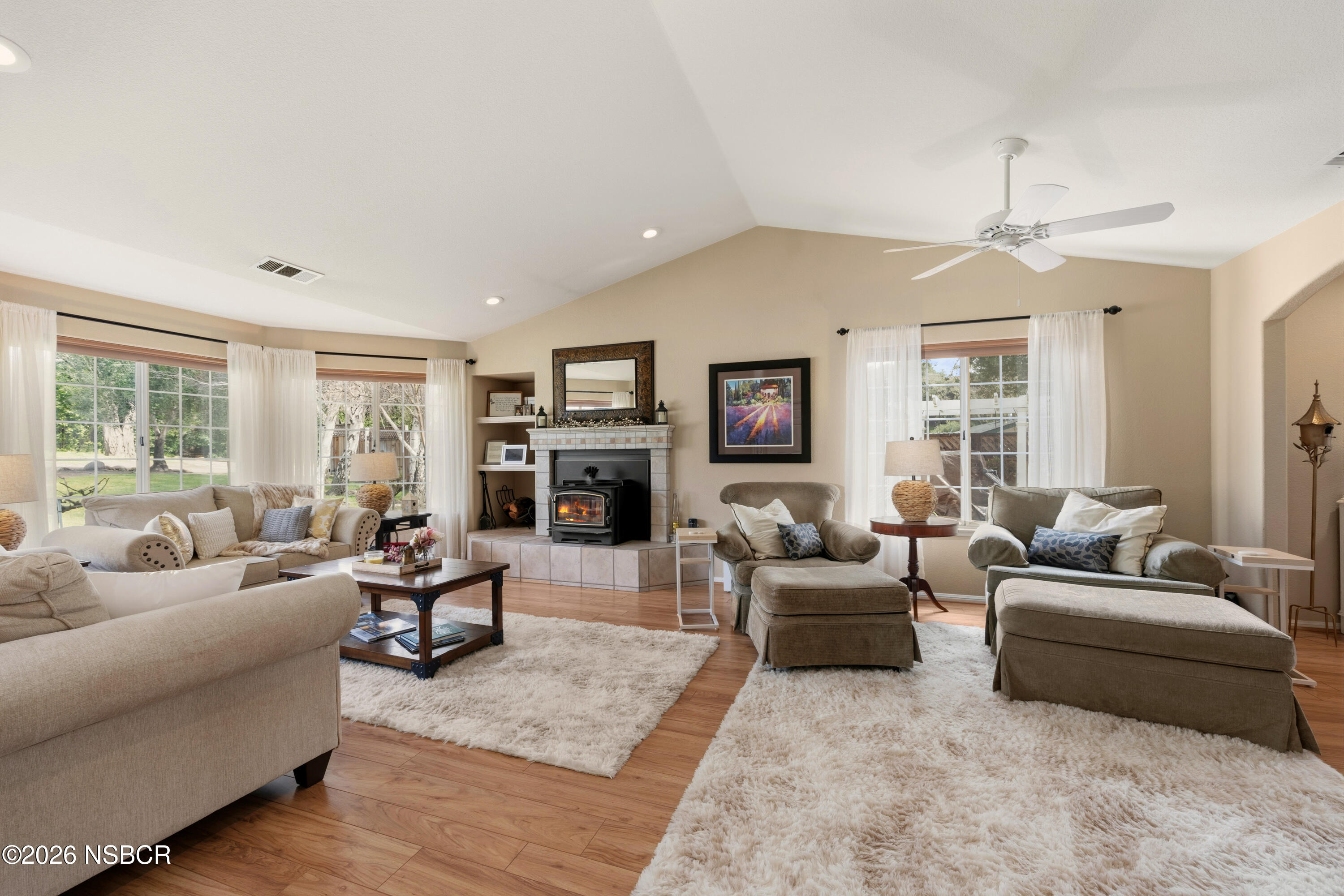 922 College Canyon Road Solvang, CA 93463 - Photo 4 of 23 a living room with furniture and a fireplace