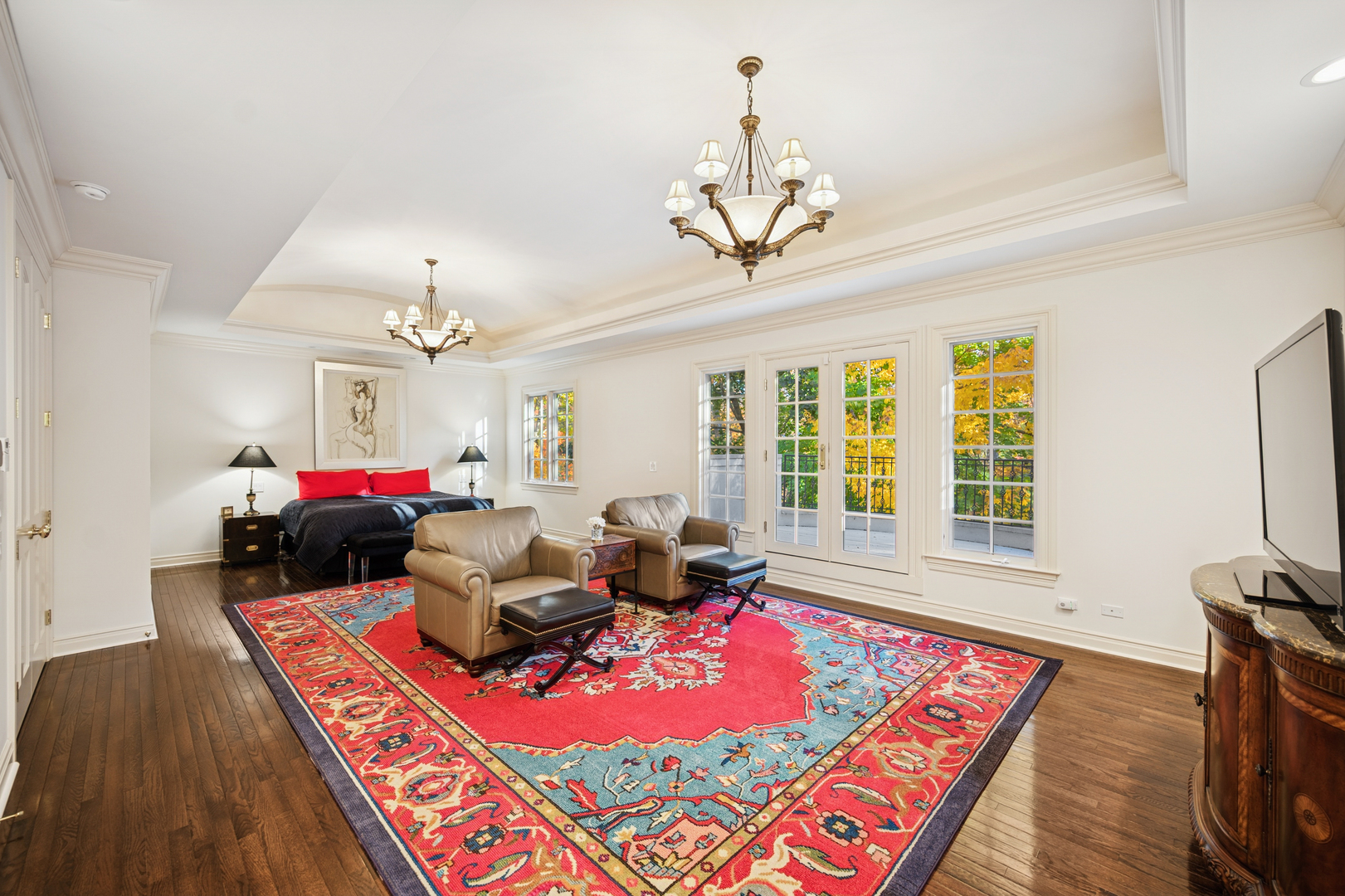 130 Maple Hill Road Glencoe, IL 60022 - Photo 20 of 47 a living room with furniture and a chandelier