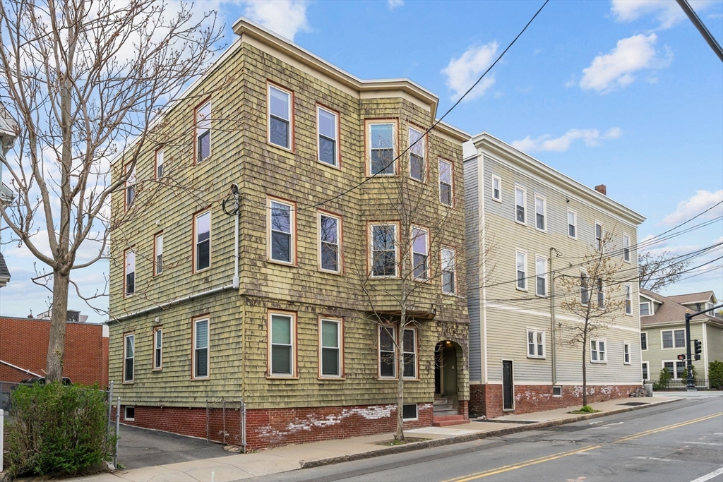 a front view of a building