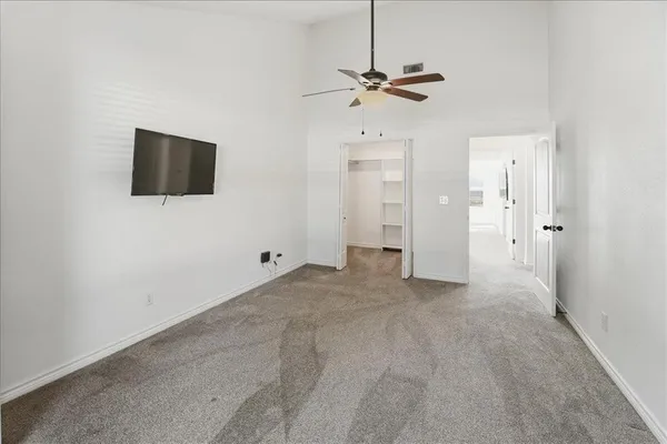 a view of a livingroom with a bathroom