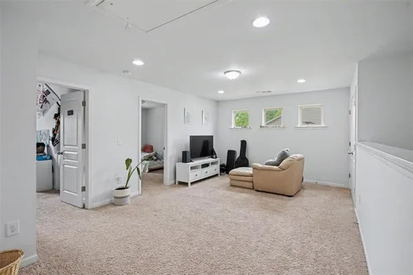 a living room with furniture