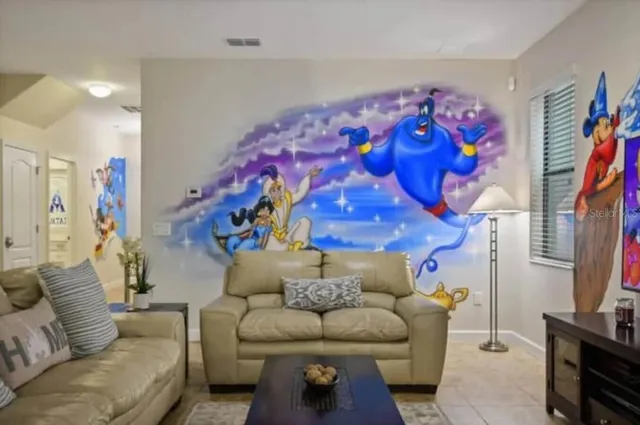 a view of a dining room and livingroom view