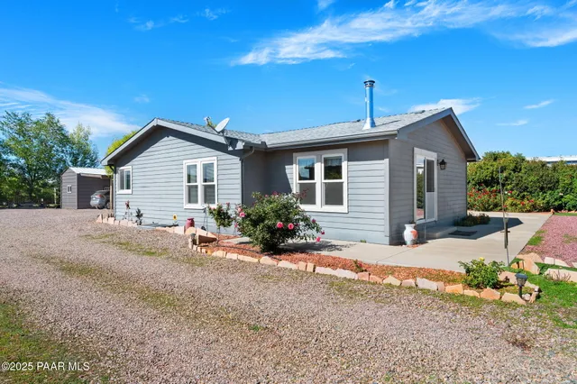 a view of a house with a patio