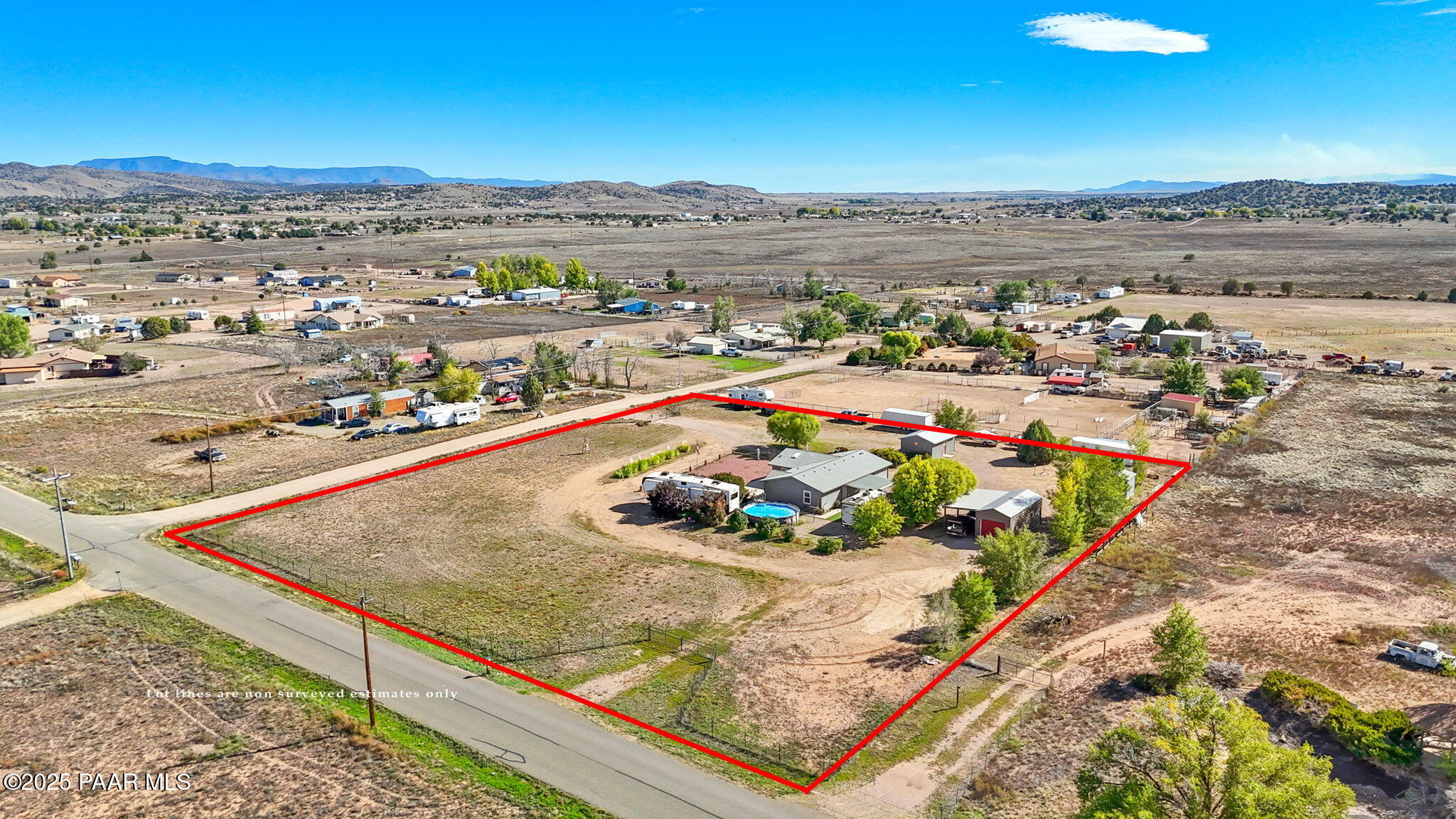 499 Rolling Hills Road Paulden, AZ 86334 - Photo 36 of 37 38-Aerial with Lot Lines (3)