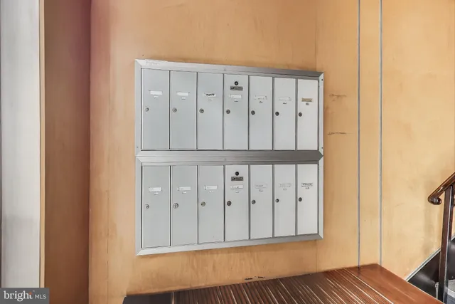 a picture of a bench in front of a door